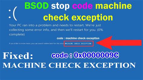 what is stop code machine check exception