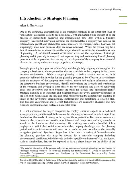 what is strategic planning pdf notes