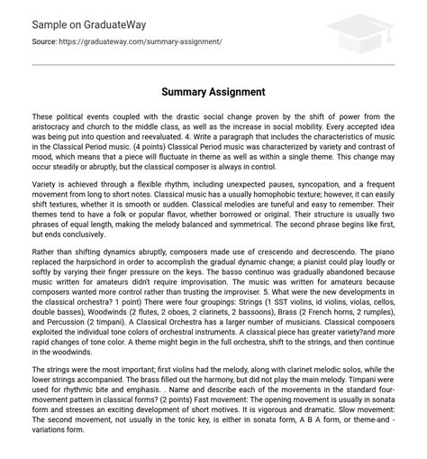 what is summary assignment