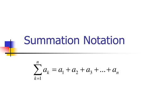 what is summation notation used for