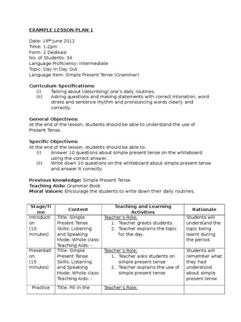 what is syntax in a lesson plan examples