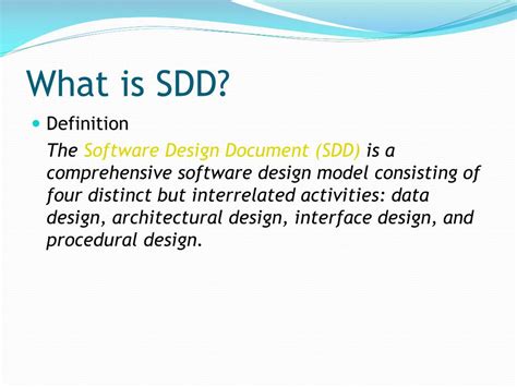 what is system design document sdd