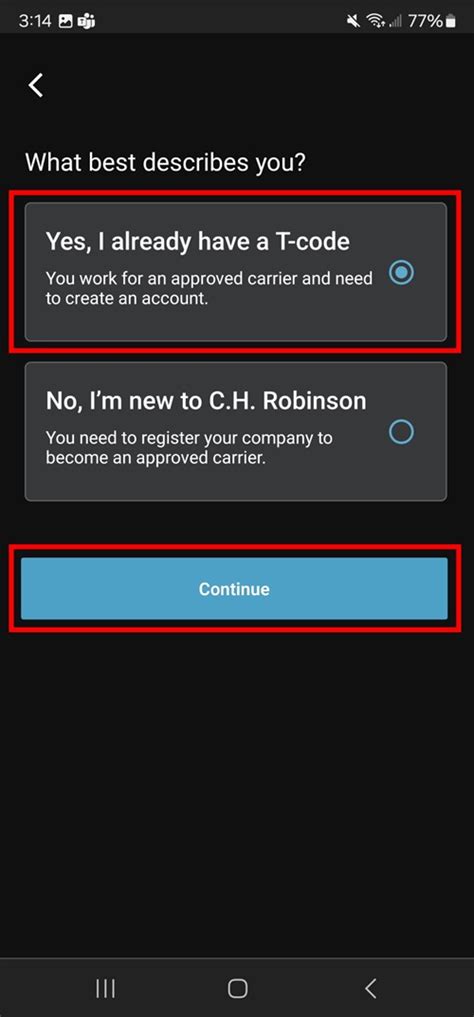 what is t code or v code ch robinson