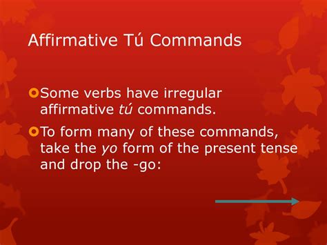 what is the affirmative tu command for dar