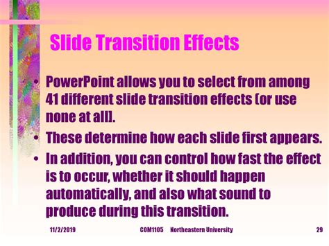 what is the application of slide transition effect