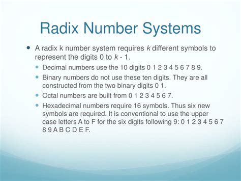 what is the base radix of binary number system