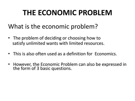 what is the basic economic problem definition