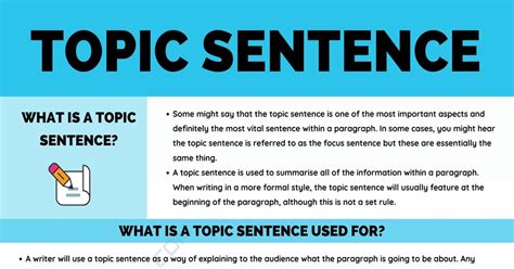what is the best definition for a topic or introduction sentence