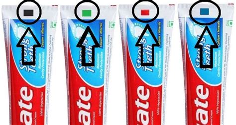 what is the blue square on toothpaste