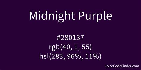 what is the code for midnight purple