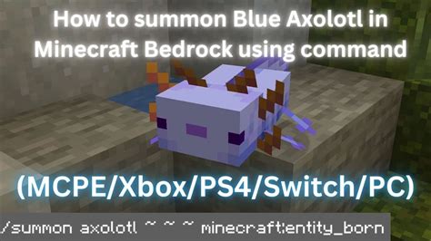 what is the code to summon a blue axolotl in minecraft