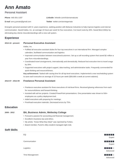 what is the correct format for a resume