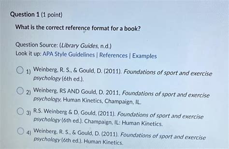 what is the correct reference format for a book quizlet