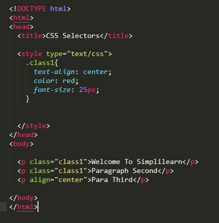 what is the css syntax for a class selector