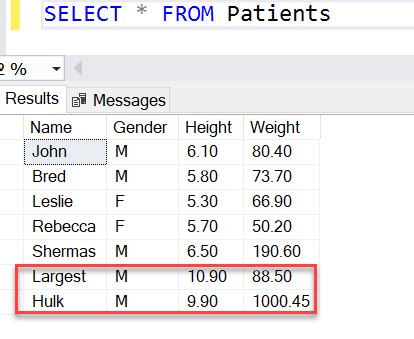 what is the data type for decimal numbers in sql