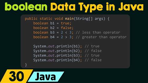 what is the data type of a boolean variable in java