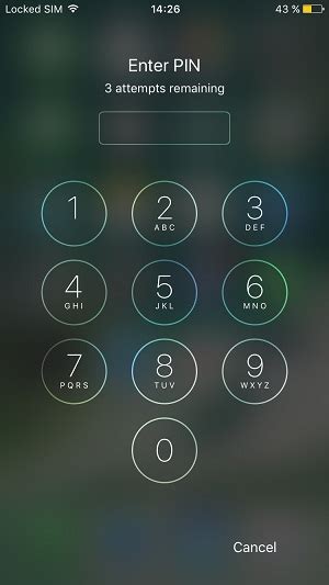 what is the default pin code for iphone