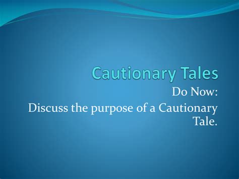 what is the definition of a cautionary tale