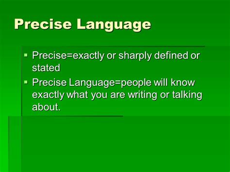 what is the definition of precise language