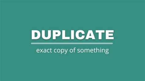 what is the definition of the word duplicate
