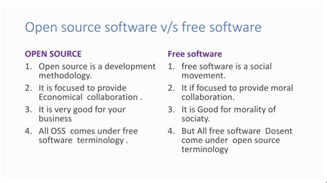 what is the difference between an open source and free software
