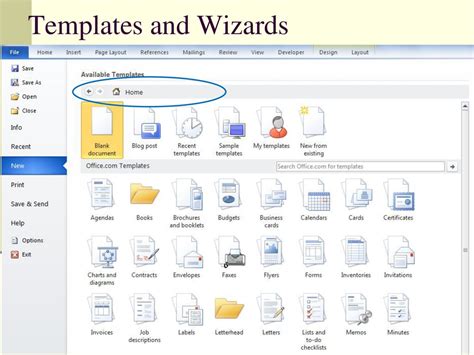 what is the difference between wizard and template in ms word