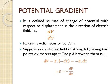 what is the dimension formula of potential gradient