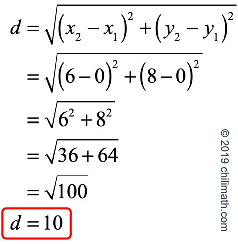 what is the equation for distance in maths