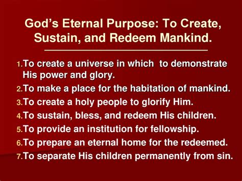 what is the eternal purpose of god for creating man