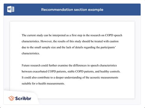 what is the example of recommendation in research