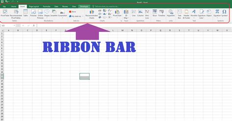 what is the excel ribbon bar