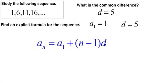 what is the explicit formula for the arithmetic sequence 4 5