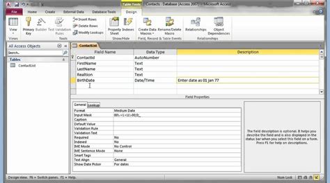 what is the extension of ms access 2007 class 10
