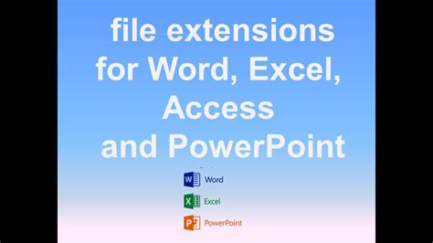 what is the extension of ms word and ms excel
