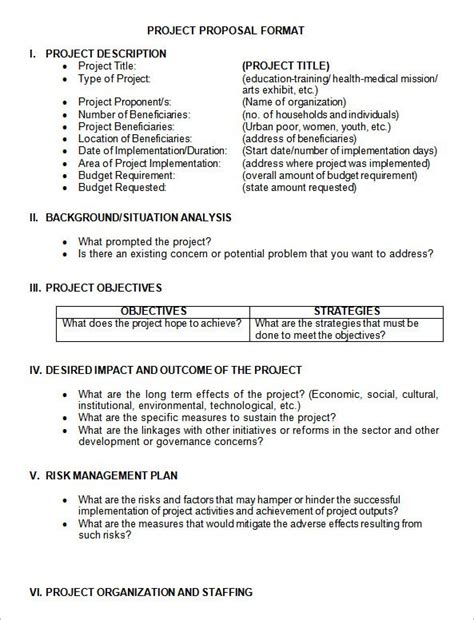 what is the format of project proposal