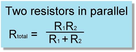 what is the formula for 2 resistors in parallel