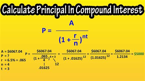 what is the formula of finding principal in compound interest