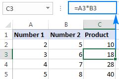 what is the formula of multiplication in excel