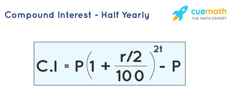 what is the formula to find compound interest half yearly