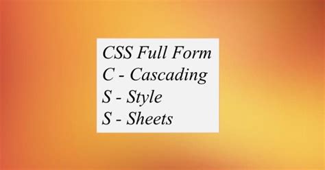 what is the full form of css