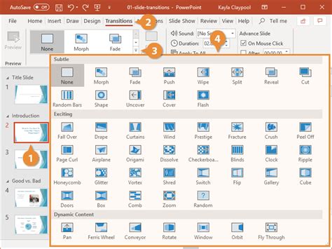 what is the function of a slide transition in a presentation program