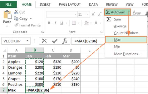 what is the function of autosum in ms excel