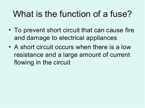what is the function of fuse in a circuit