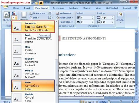 what is the function of layout tab in microsoft word