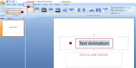 what is the function of the custom animation feature in ms-powerpoint