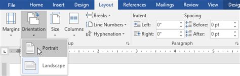 what is the function of the page layout tab in microsoft word