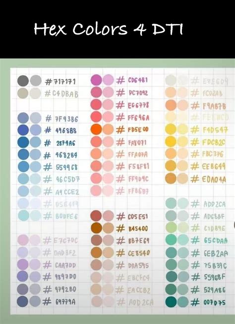 what is the hex code for silver in dti