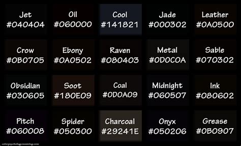 what is the hexadecimal rgb code for the colour black in html