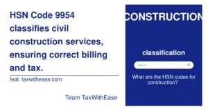 what is the hsn code 9954 used for