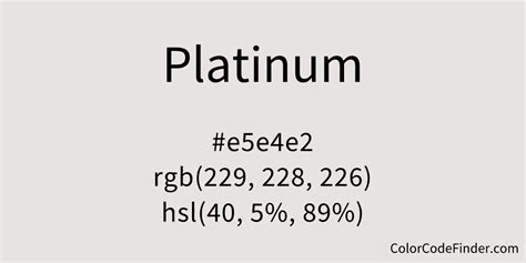 what is the html color code for platinum
